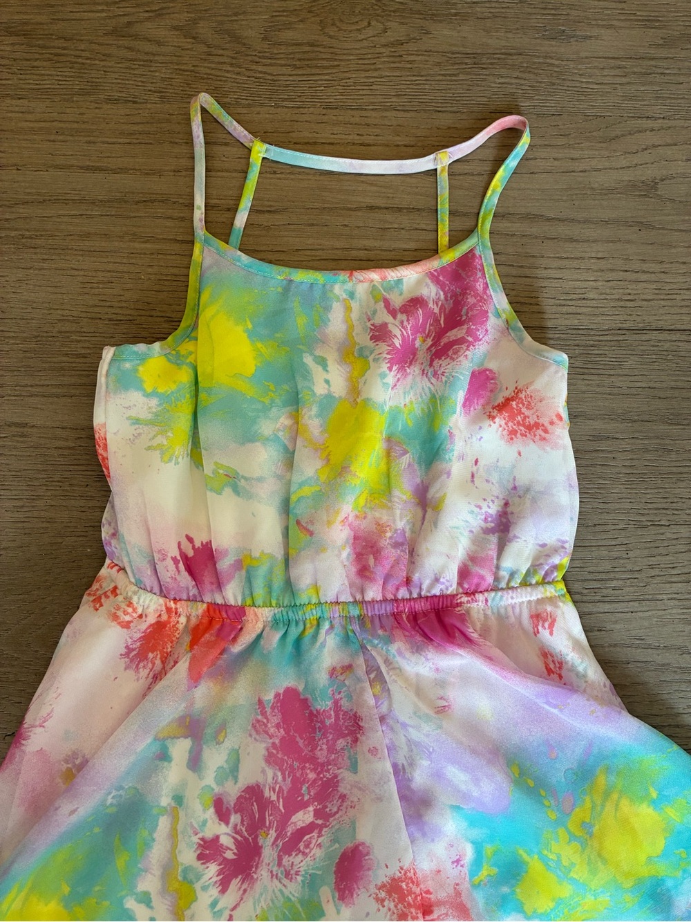 Children’s Place Pastel Tie-Dye Floral Strap Dress - Picture 2 of 4